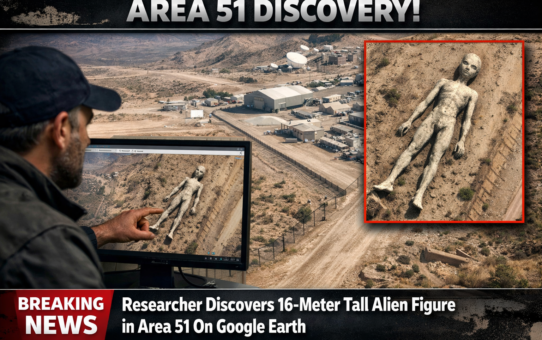 Researcher discover a 16 meter tall alien Figure in Area 51 On Google Earth